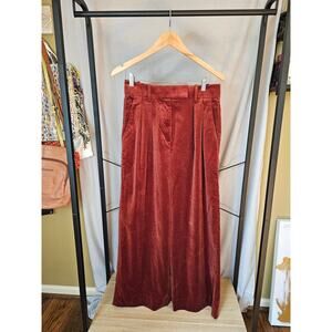 Banana Republic Rust Velvet Wide-Leg Pants – Size 6P (Fits Regular)